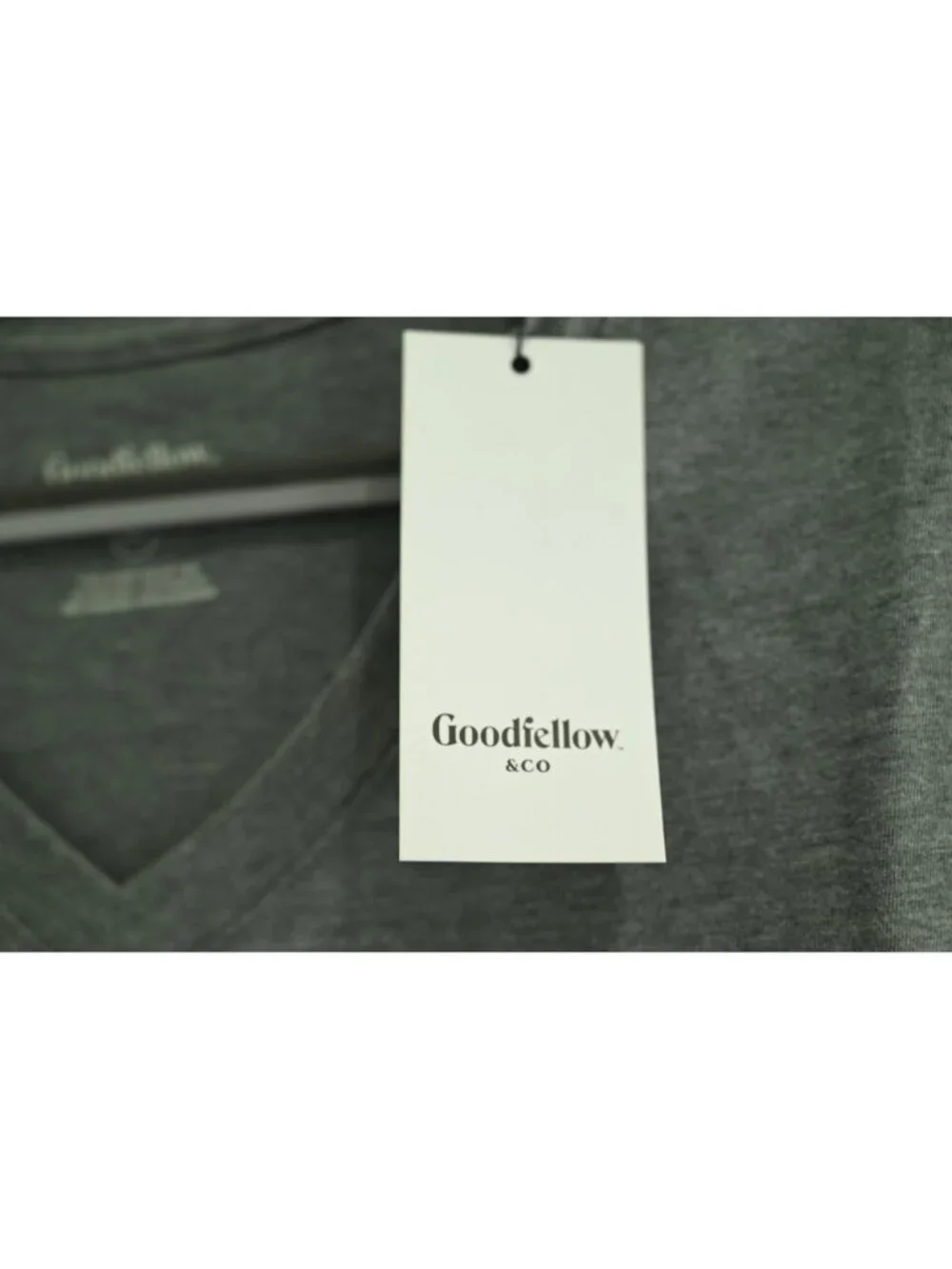 NWT Goodfellow Every Wear Short Sleeve T-Shirt Sz 4XL Light Gray V-Neck Casual